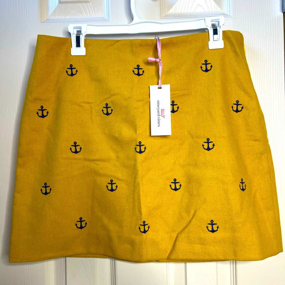 Vineyard Vines NWT Anchor Embroidered Wool Skirt Size 6
